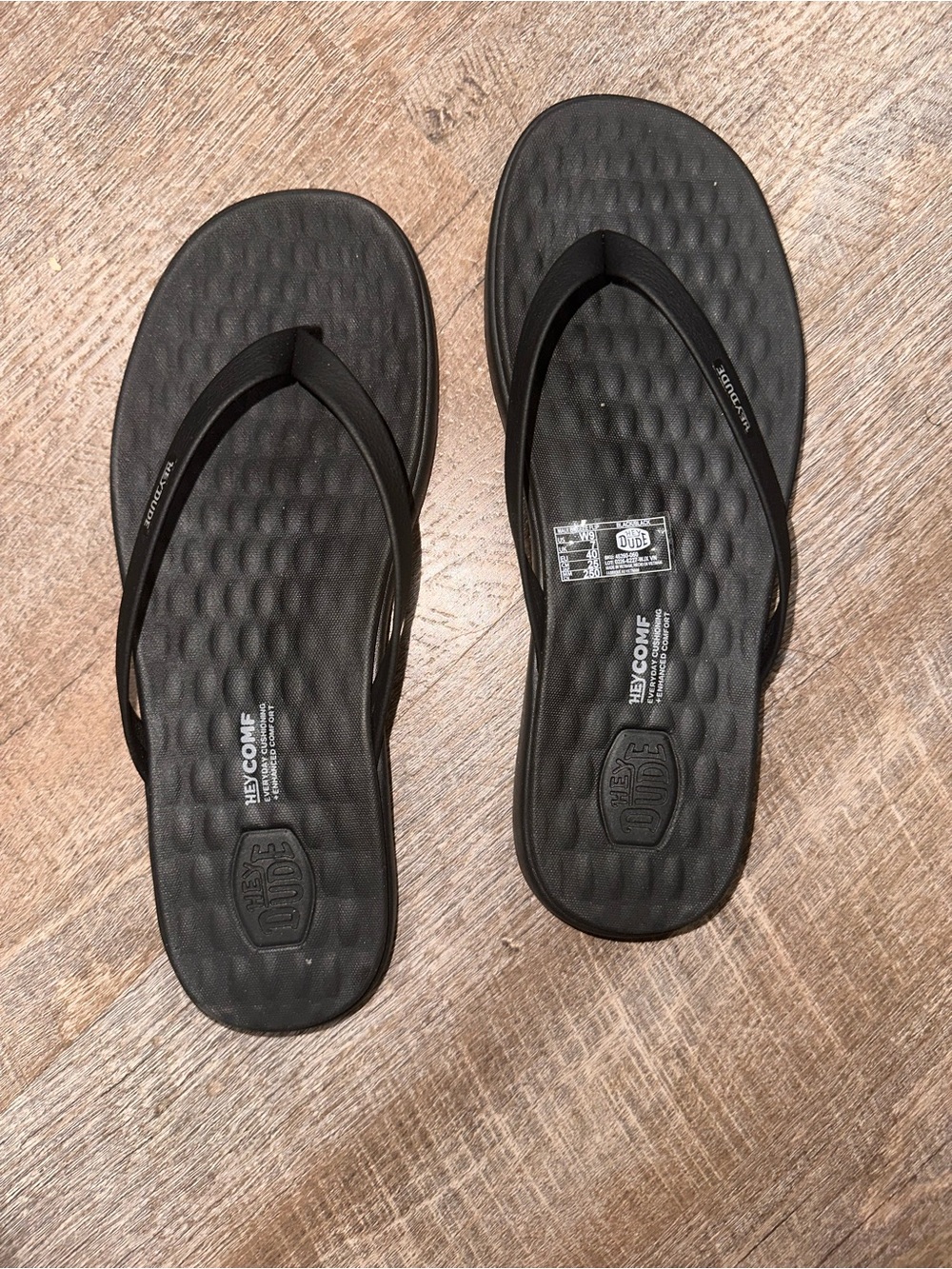 Hey Dude Black Womens Lightweight Flip Flops
